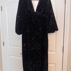 Boohoo Black Sequin Dress